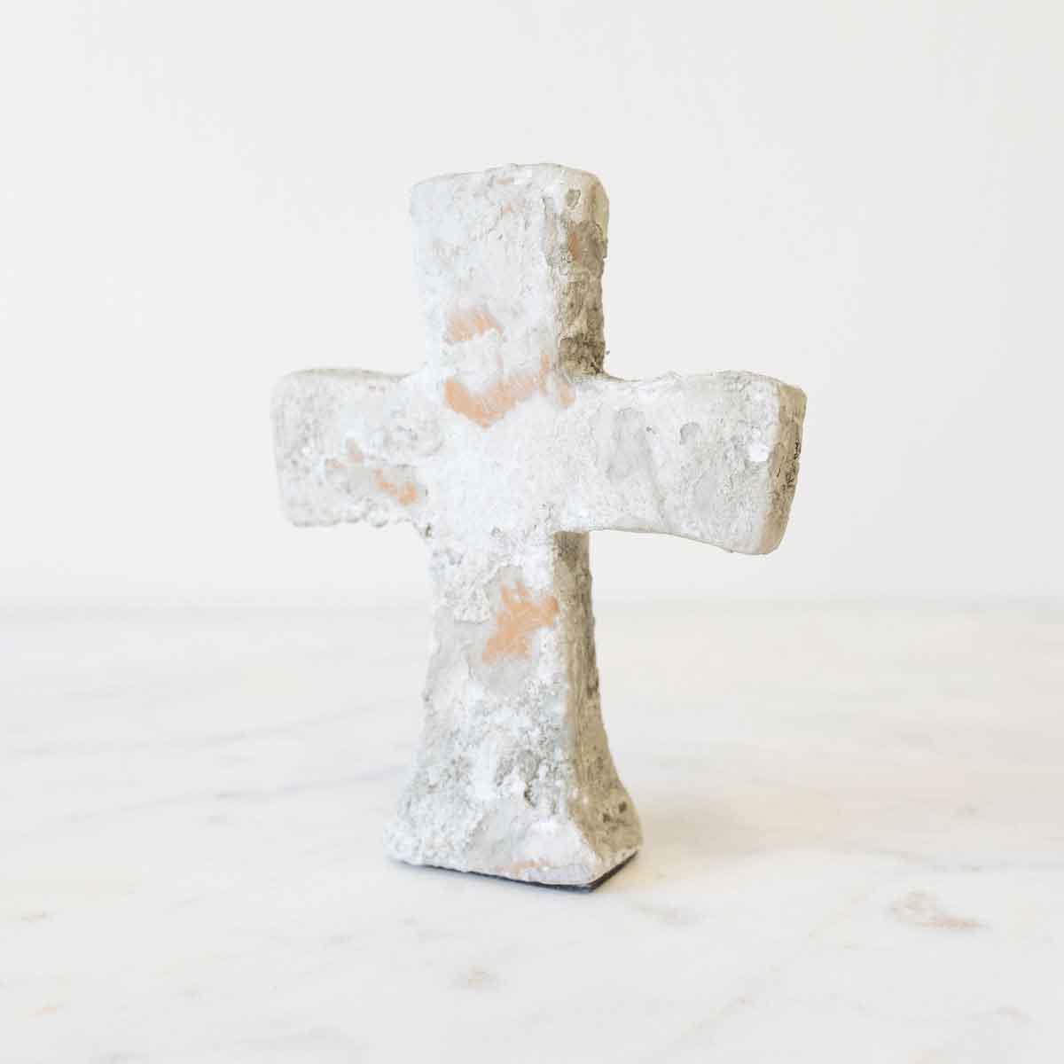 Jericho Cross   Antique White   5"