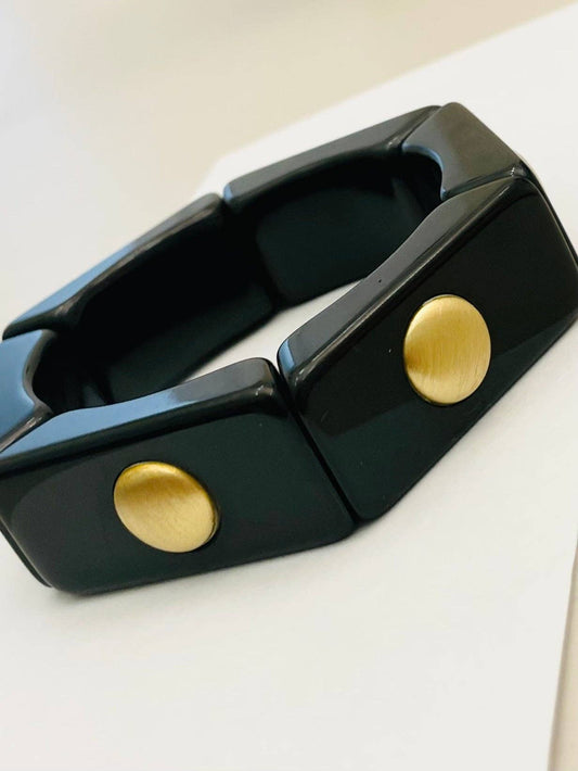 Bracelet - 6-side stretch (black/brass)