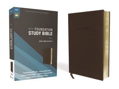NIV Foundation Study Bible Leathersoft Brown Red Letter Edit