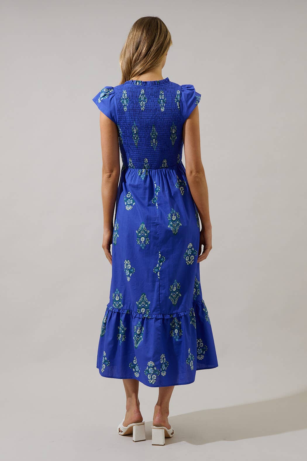 Haline Floral Liora Smocked Midi Dress
