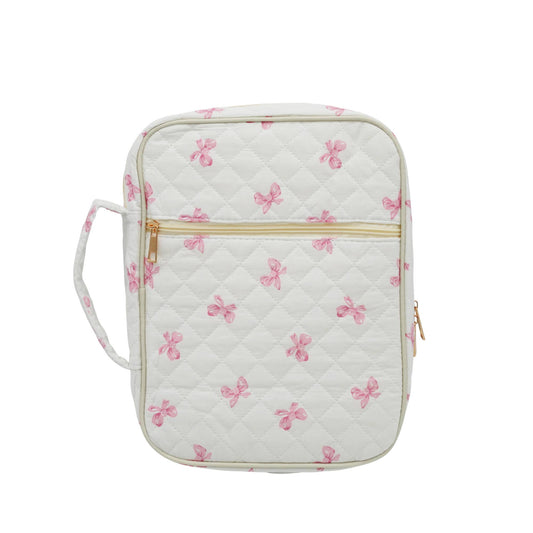 Quilted Bible Case for Women- Pink Bow