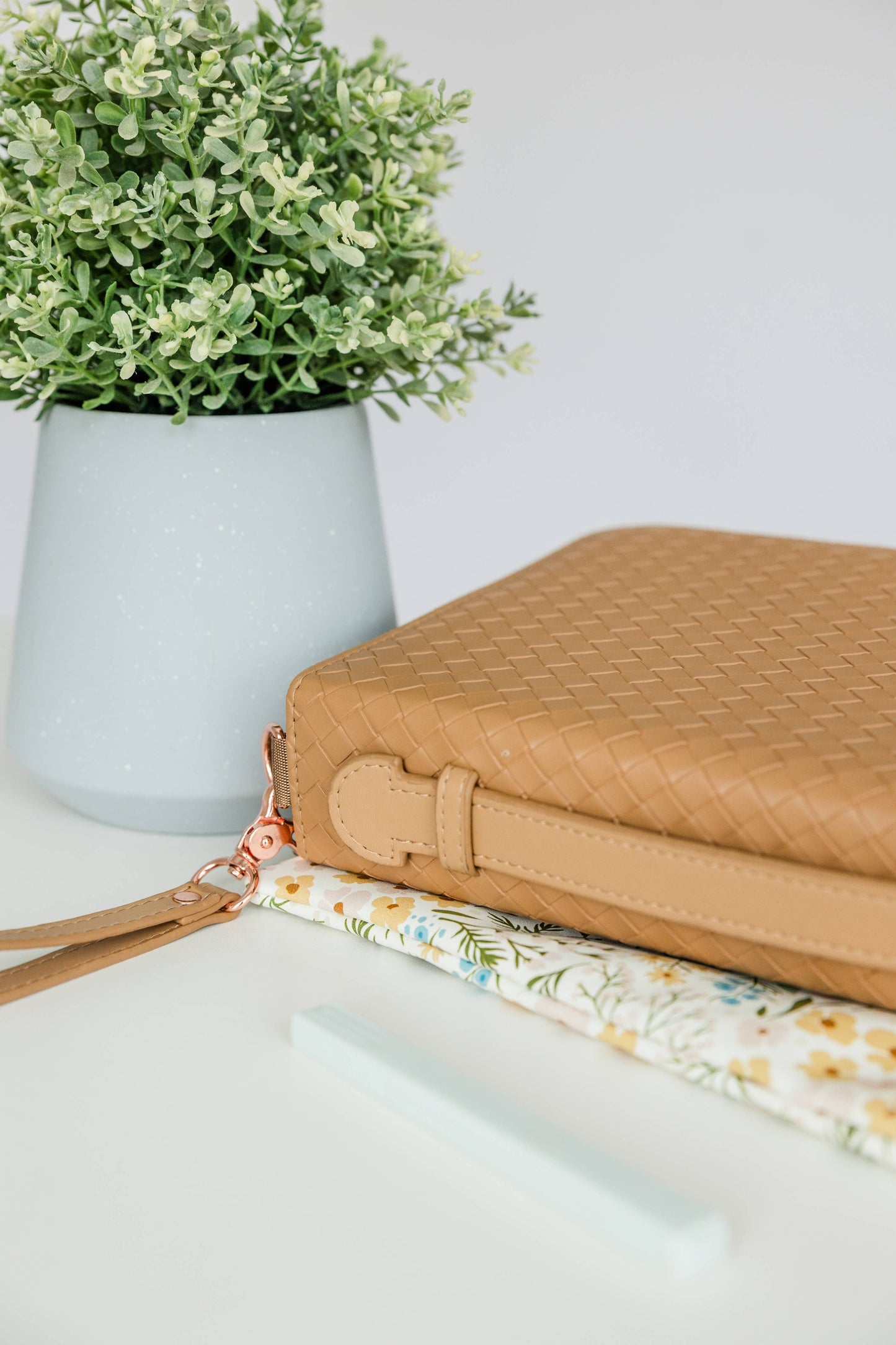 NEW Bible Cover, Weave Bible Case, Crossbody CARAMEL