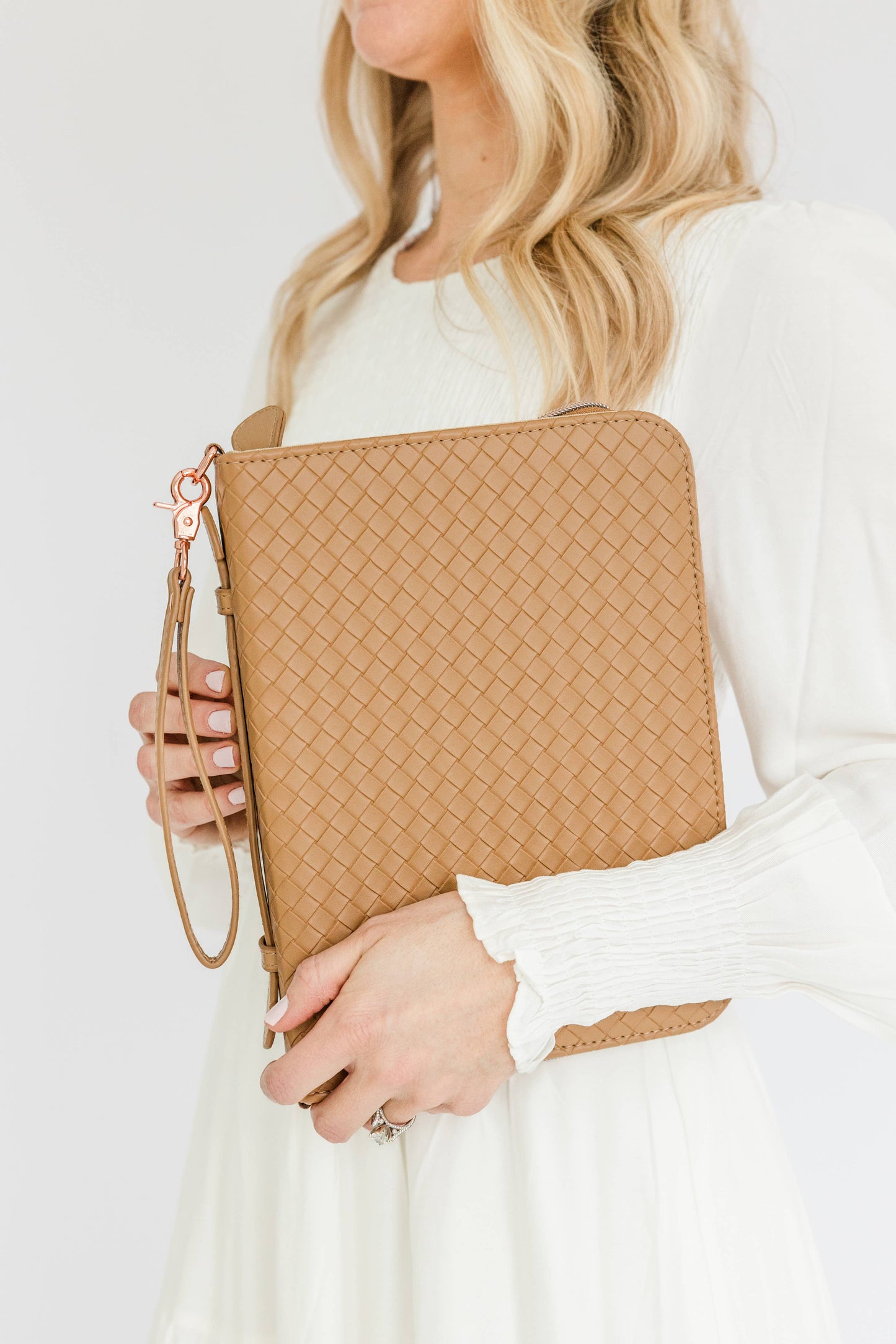 NEW Bible Cover, Weave Bible Case, Crossbody CARAMEL