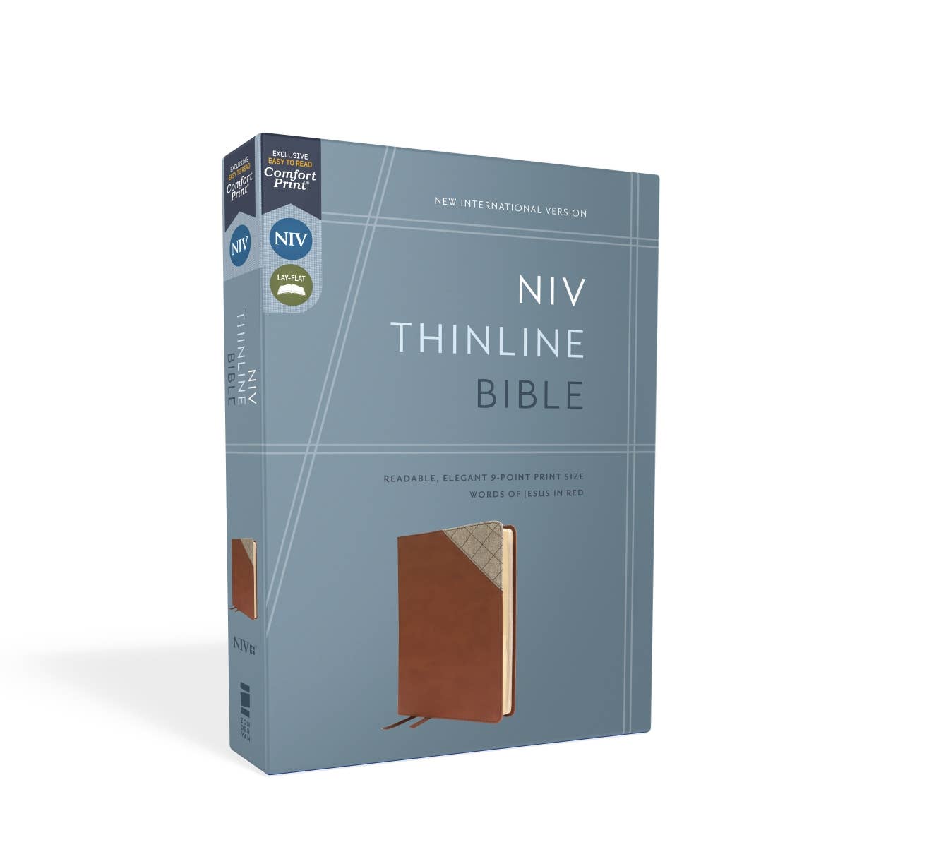 NIV Thinline Bible, Leathersoft, Brown, Red Letter