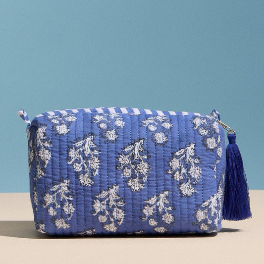 Stone & Stitch Cosmetic Pouch – Zipper Makeup Bag with Tassel