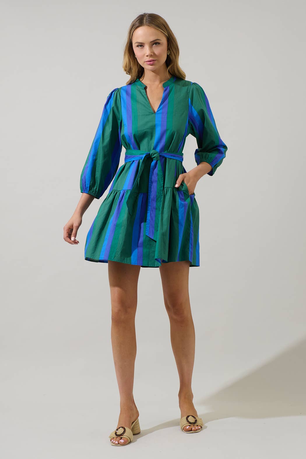 Dolary Stripe Leola Shift Mini Dress
