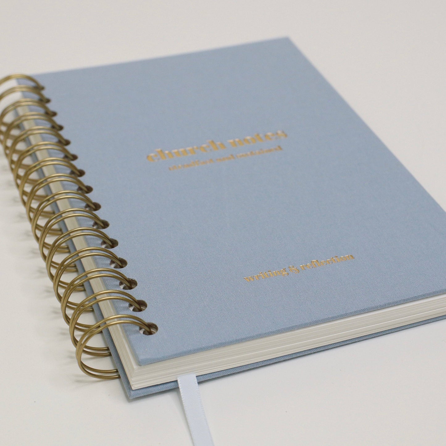 Church Notes Journal - Spiral Linen Blue