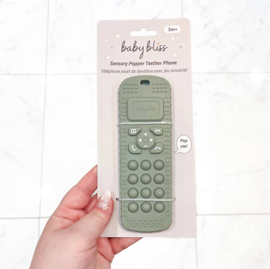 Sensory Popper Teether Phone - Sage