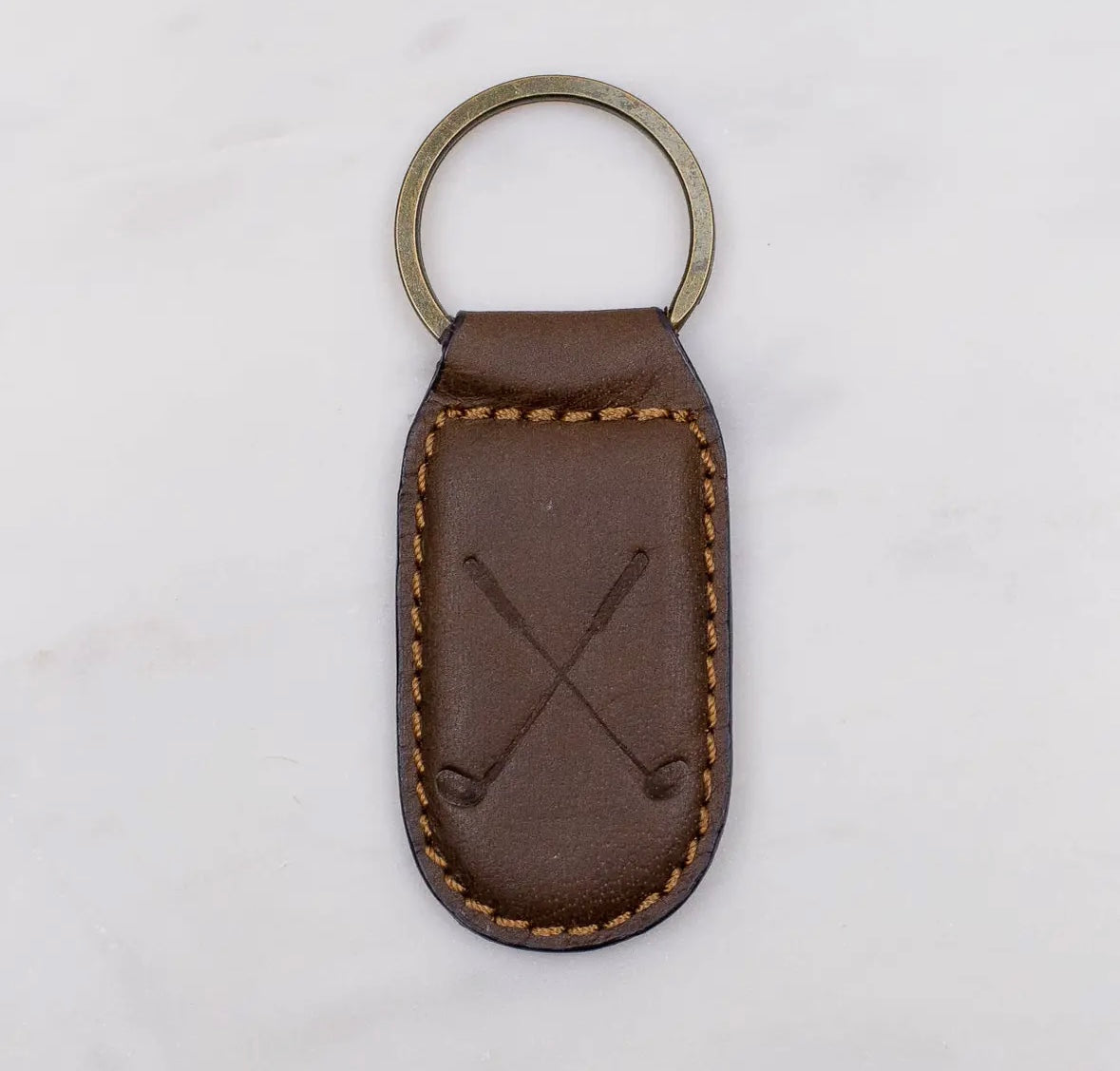 Golf Leather Embossed Keychain