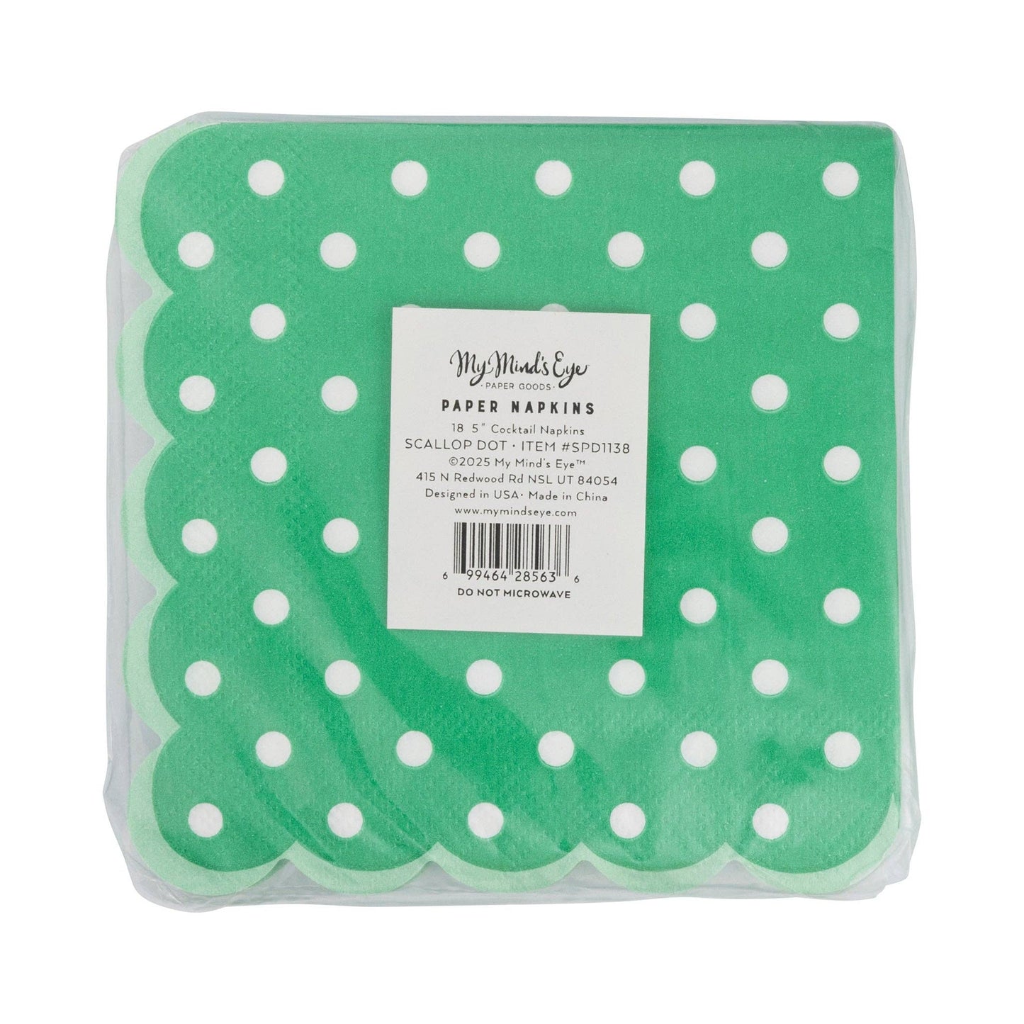 Green Polka Dot Cocktail Napkins