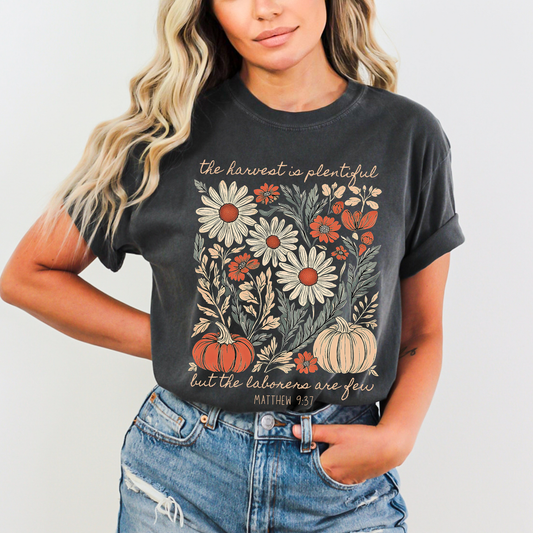 Harvest is Plentiful Comfort Colors Christian Fall T Shirt