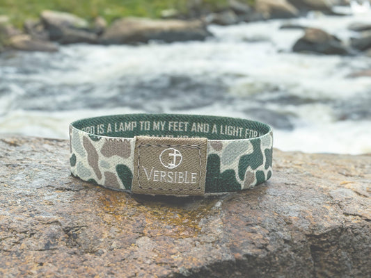 River Rock Camo / Psalm 119:105 Wristband