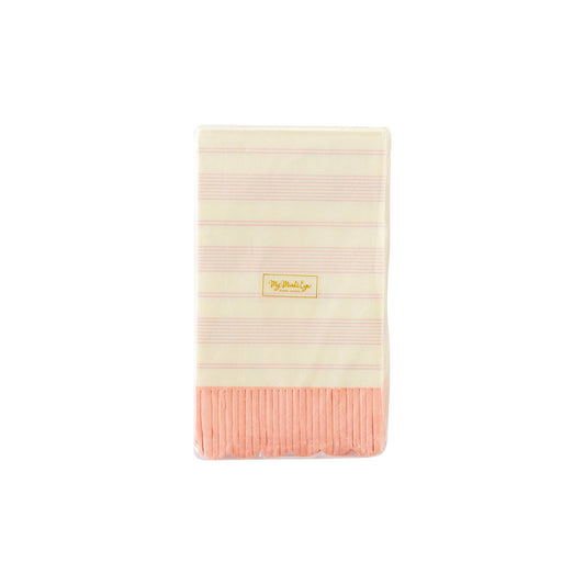 Pink Striped Fringed Guest Napkins