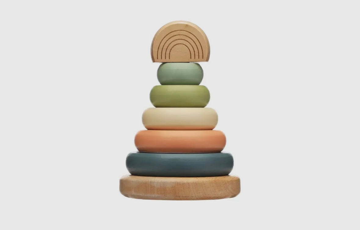 Wooden Stacking Rainbow Tower