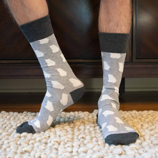 Men's Georgia Socks   Gray/White   One Size