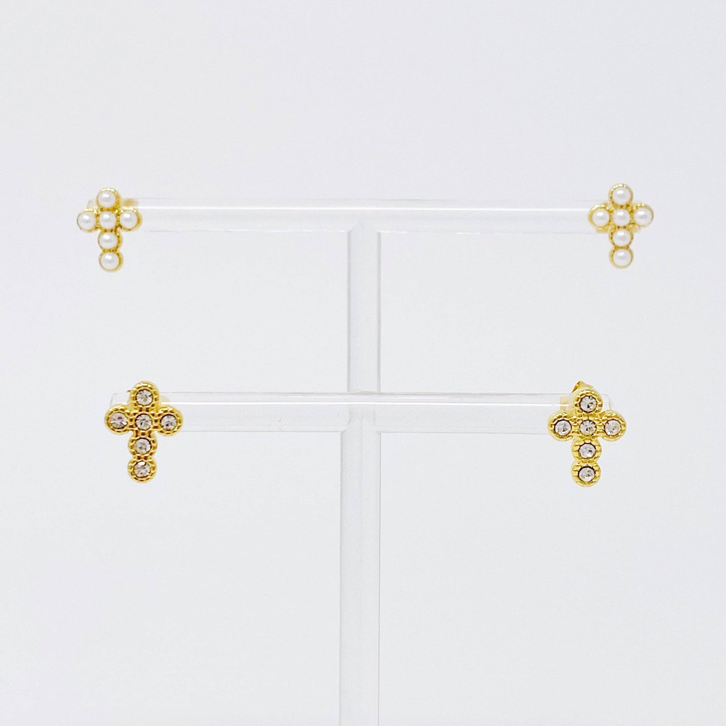 Dainty Cross Stud Earrings