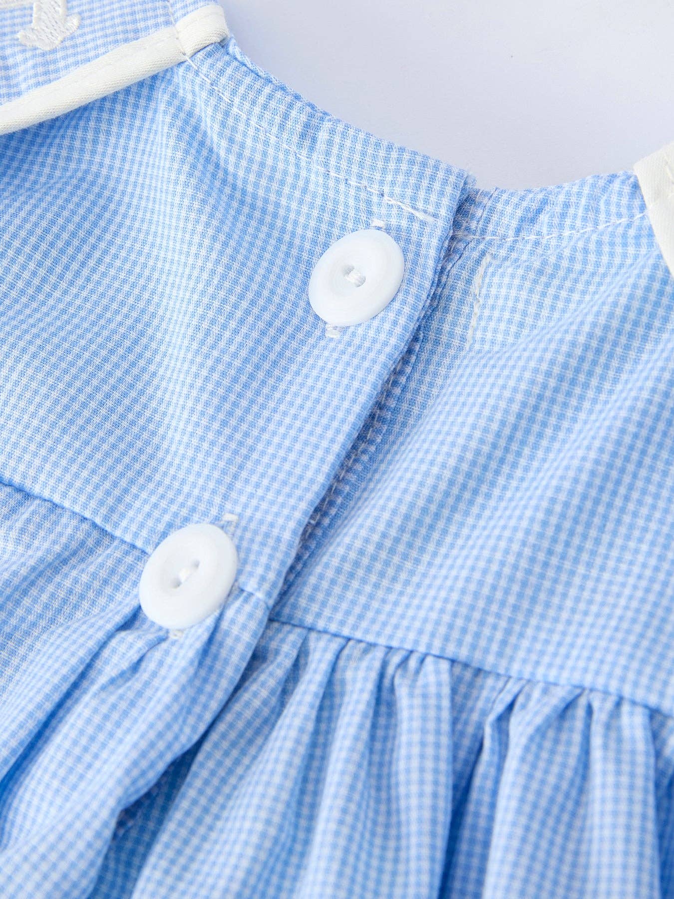 Blue Petal Peter Pan Collar Christening Girls Bloomer Set