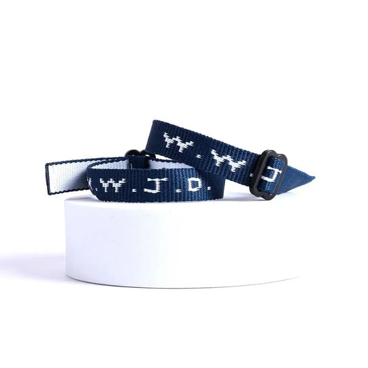 Bracelet Woven WWJD Delta Blue