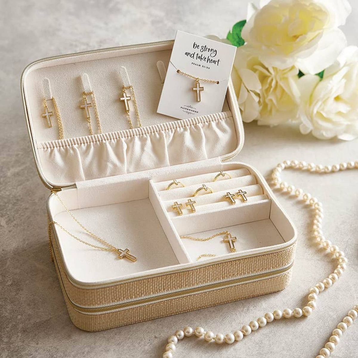 Mother of Pearl Cross Filled Display