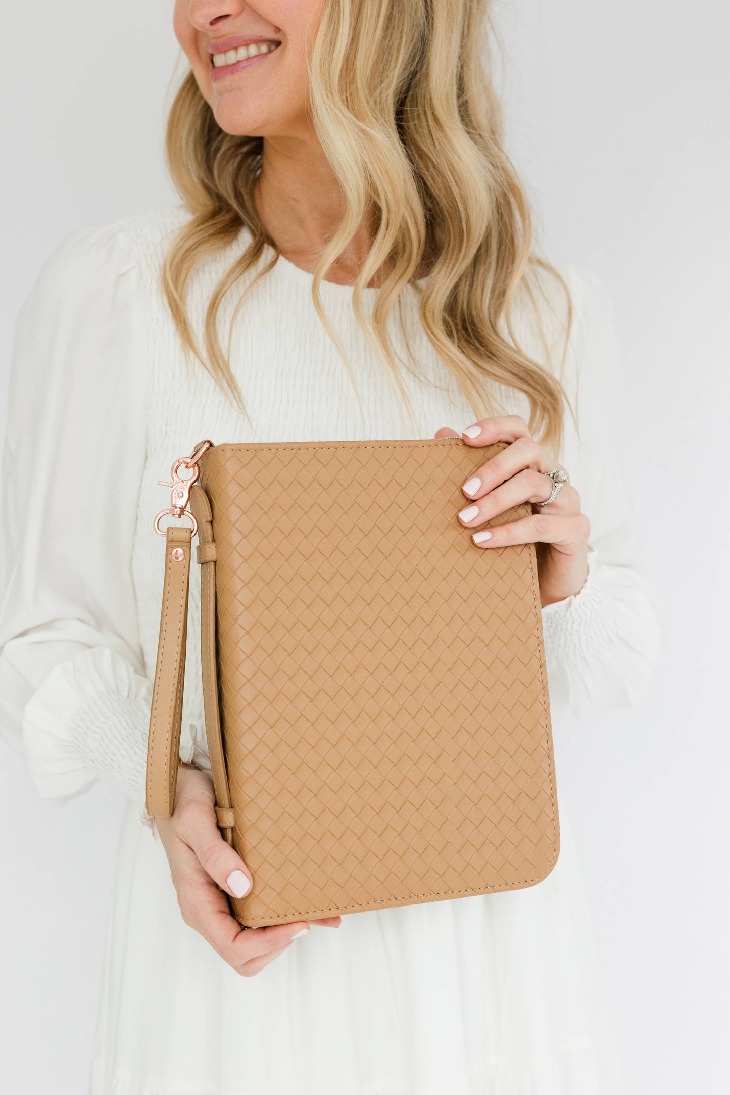 NEW Bible Cover, Weave Bible Case, Crossbody CARAMEL