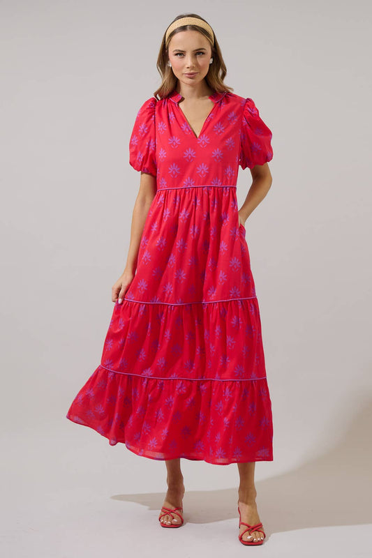 Delmas Floral Renley Tiered Maxi Dress