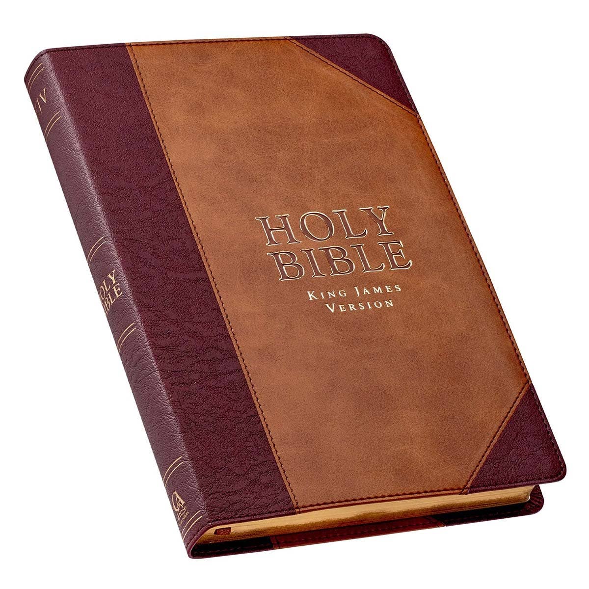 KJV Bible Thinline LP Faux Leather, Brown Two-tone