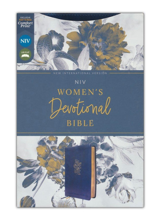 NIV Women's Devotional Bible, Comfort Print-soft leather look, navy