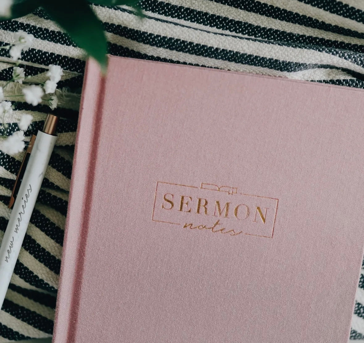 Sermon Notes Journal- Pink Linen