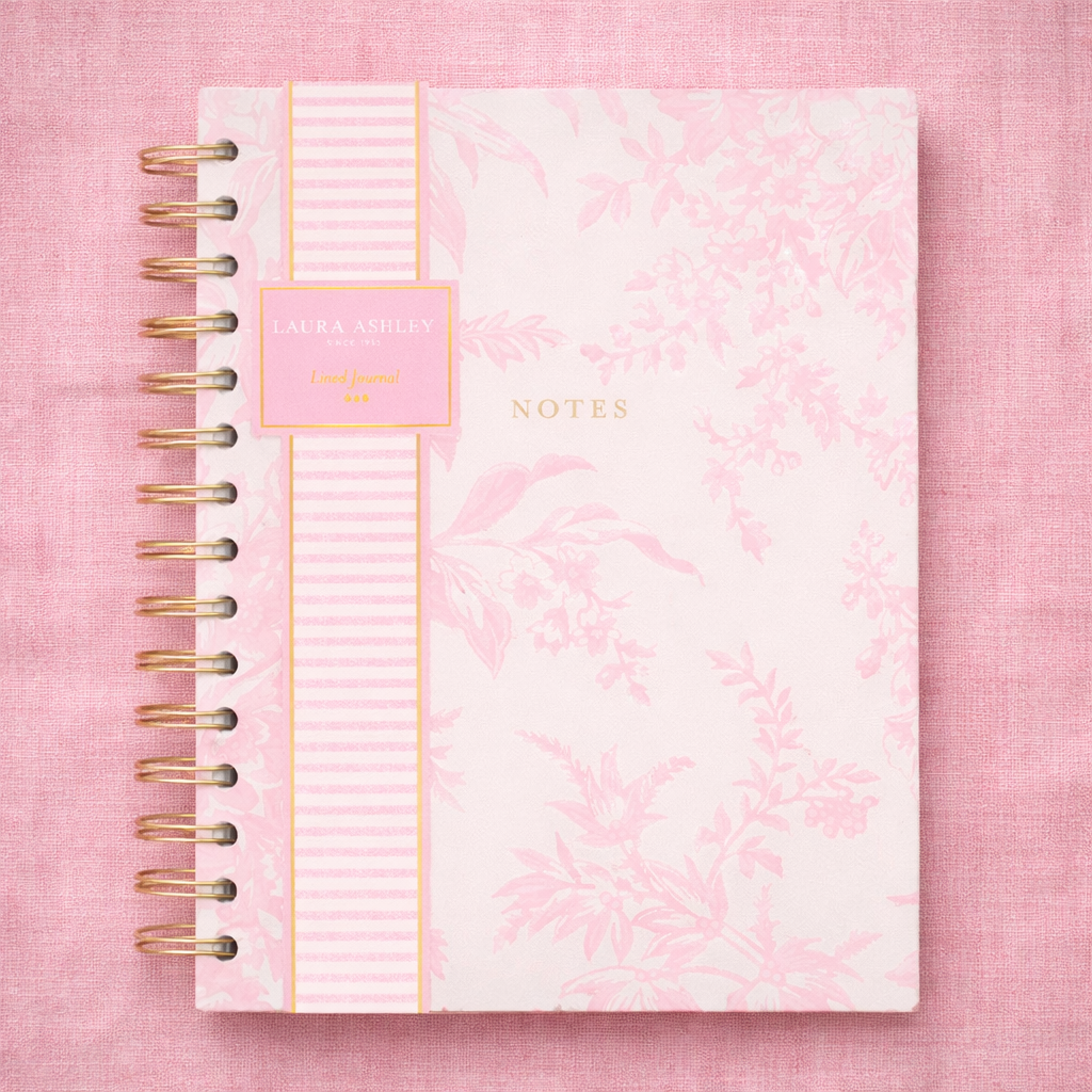 Laura Ashley English Garden Spiral Journal Pink 6x8