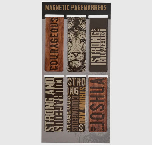 Strong and Courageous Magnetic Bookmark Set- Joshua 1:9