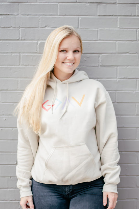 God is Greater Than The Highs And Lows Hoodie- Sand