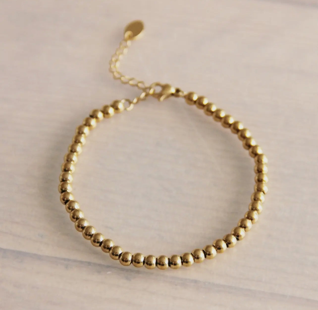 Steel Beaded Bracelet | Gold