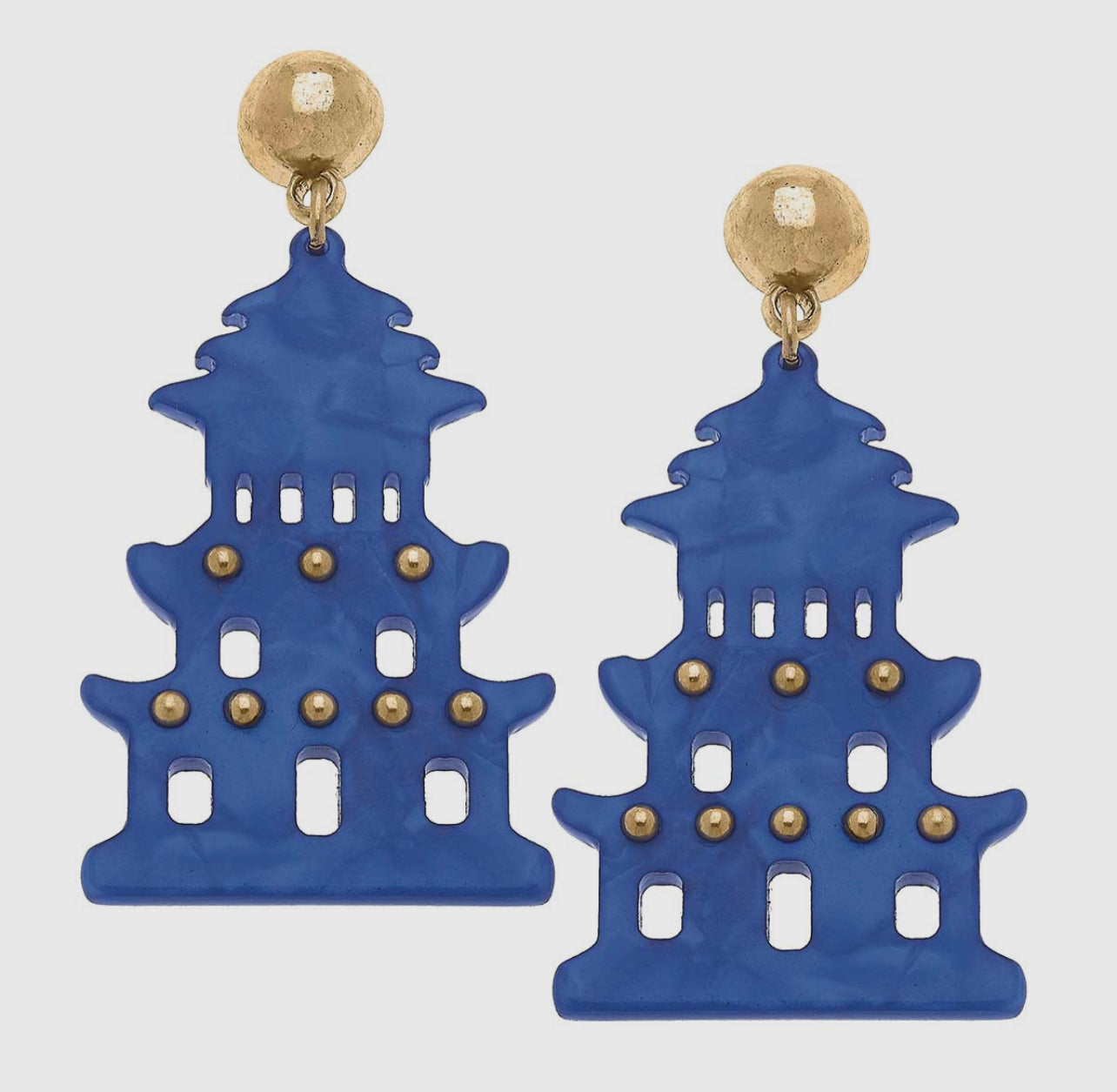 Pagoda Resin Statement Earrings