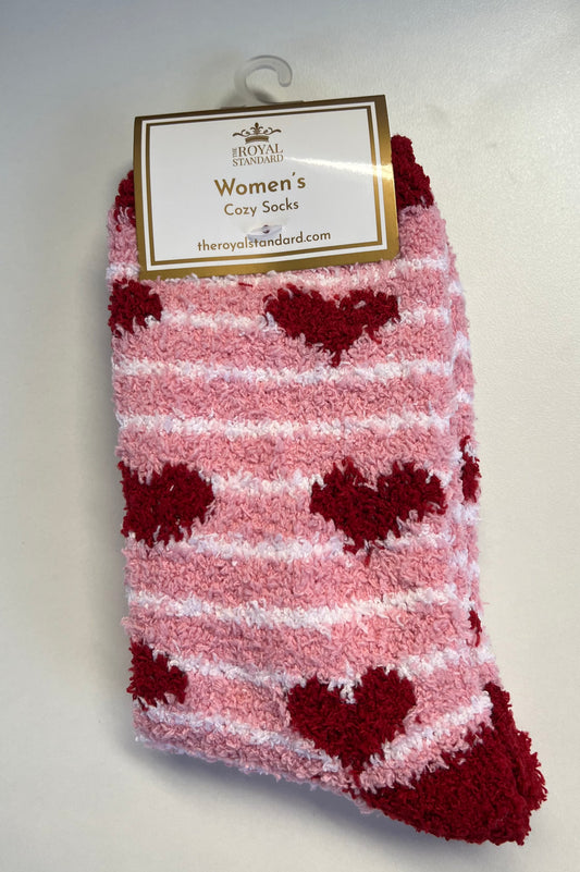 Heart Cozy Socks -Pink/Red