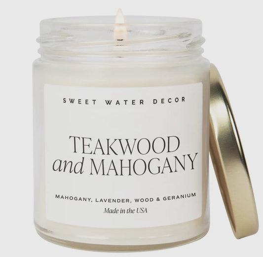 Teakwood and Mahogany 9 oz Soy Candle