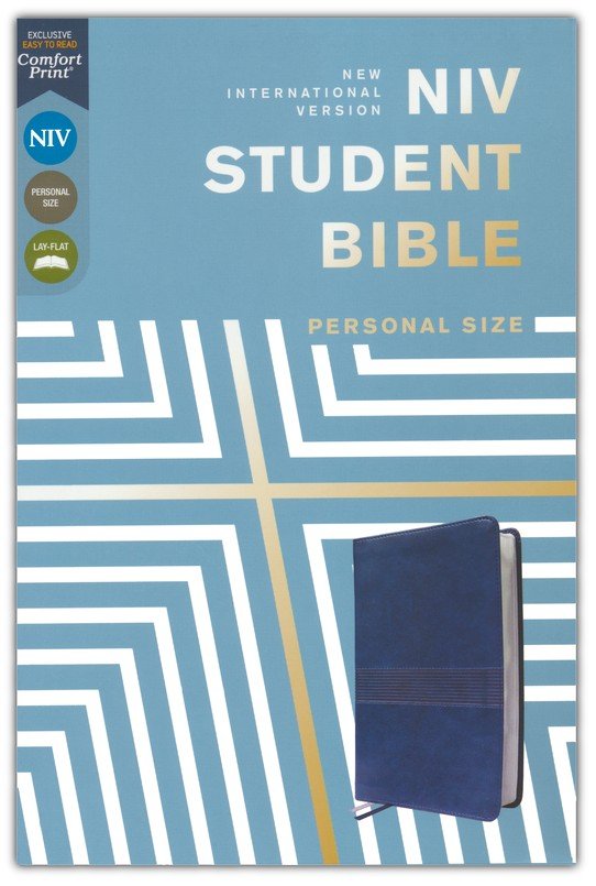 NIV Personal-Size Student Bible, Comfort Print--soft leather-look, navy