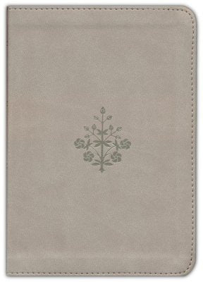 ESV Large Print Compact Bible, Red Letter--soft leather-look, stone, branch