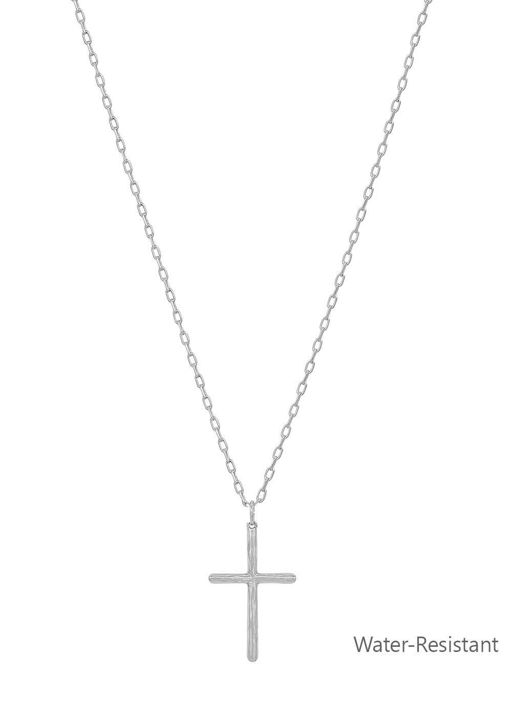 Necklace earring Silver Cross 16"-18" set