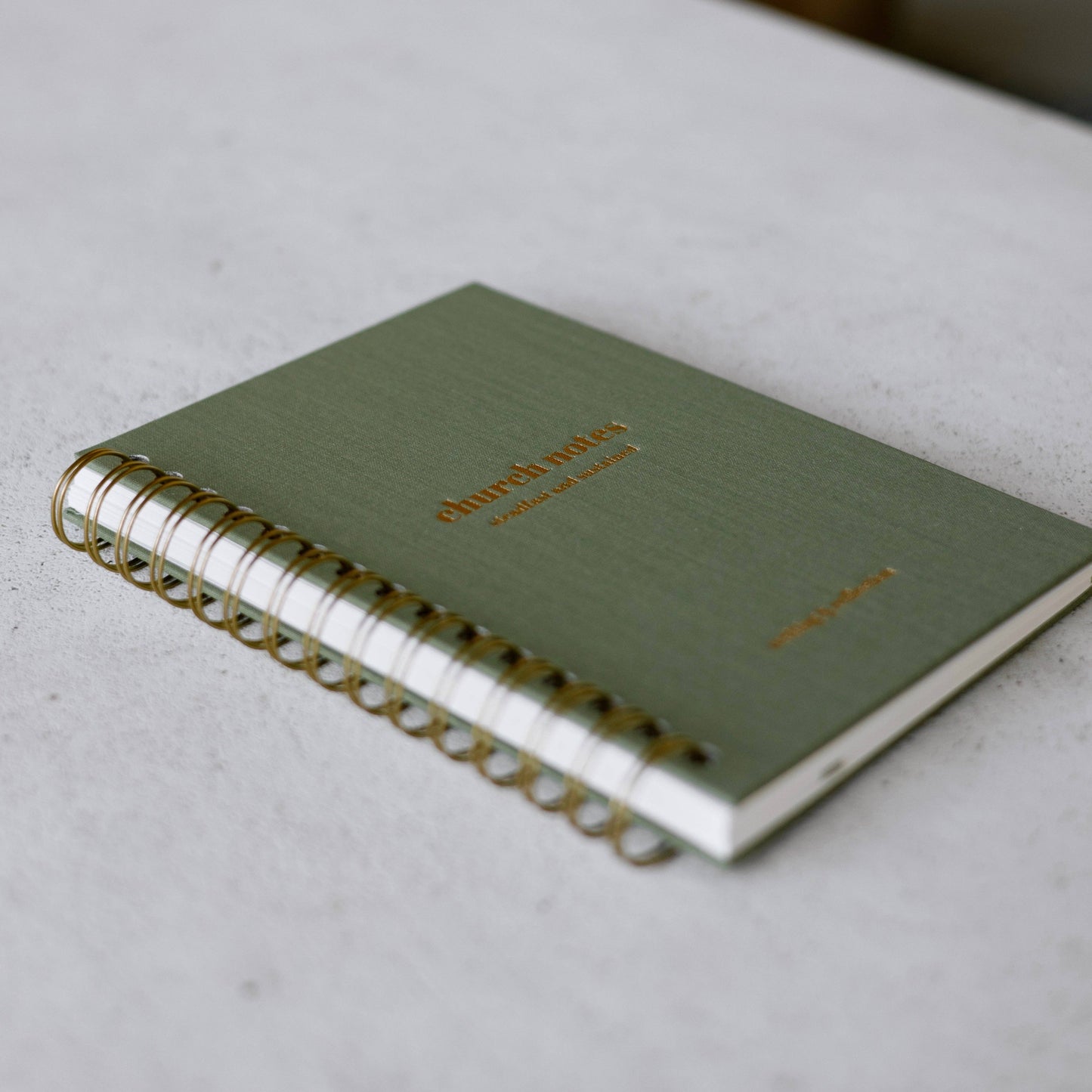 Church Notes Journal - Spiral Linen, Sage