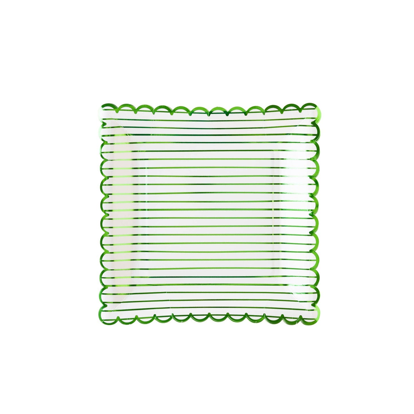 Green Striped Paper Plates