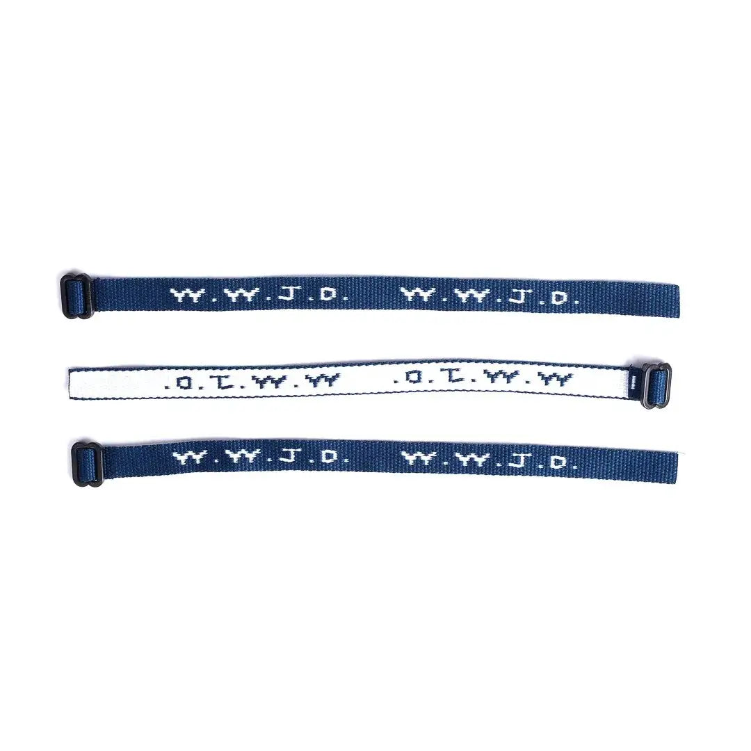 Bracelet Woven WWJD Delta Blue