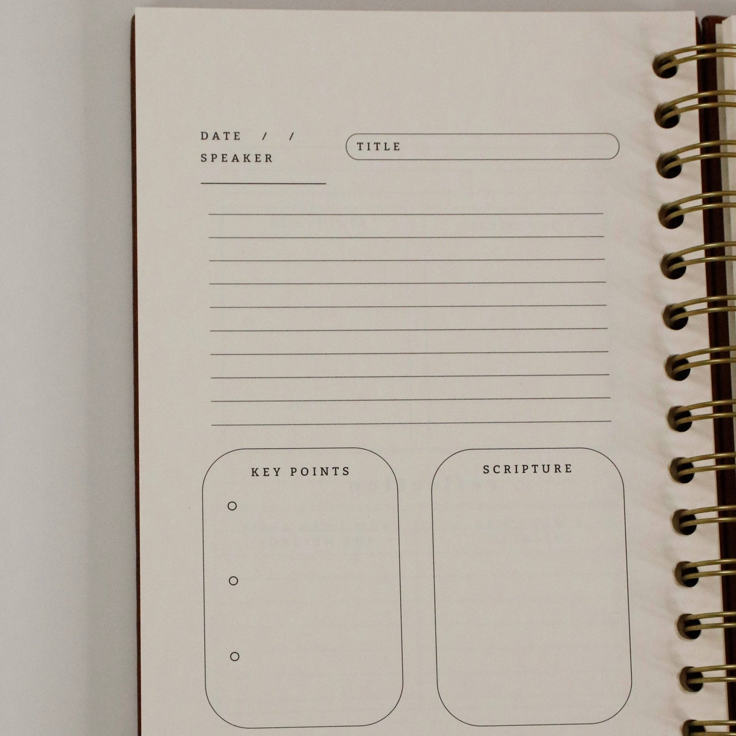 Church Notes Journal - EXTRA MARGIN SPACE Edition - Brown Faux Leather