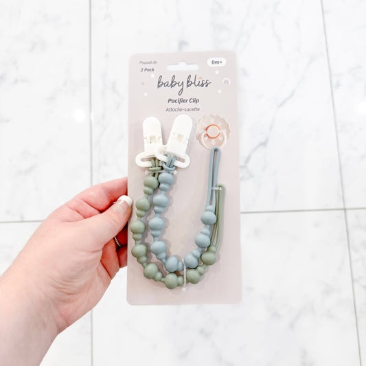 Pacifier Clip - Sage & Dusty Teal