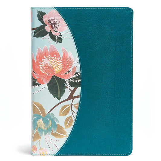 CSB Study Bible For Women, Teal Flowers LeatherTouch