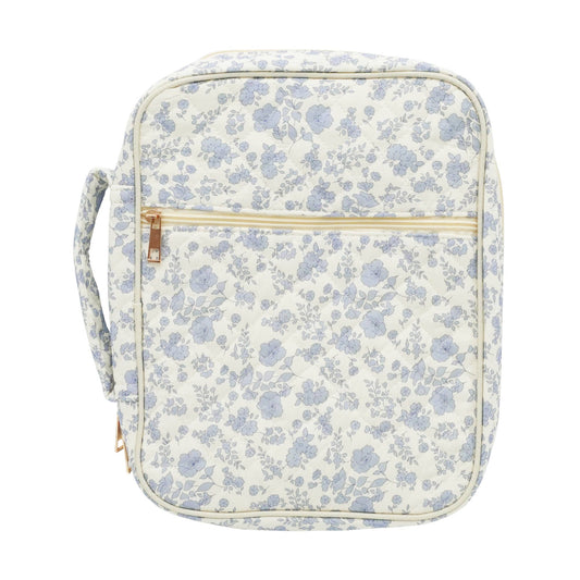 Quilted Bible Case for Women- Blue Floral