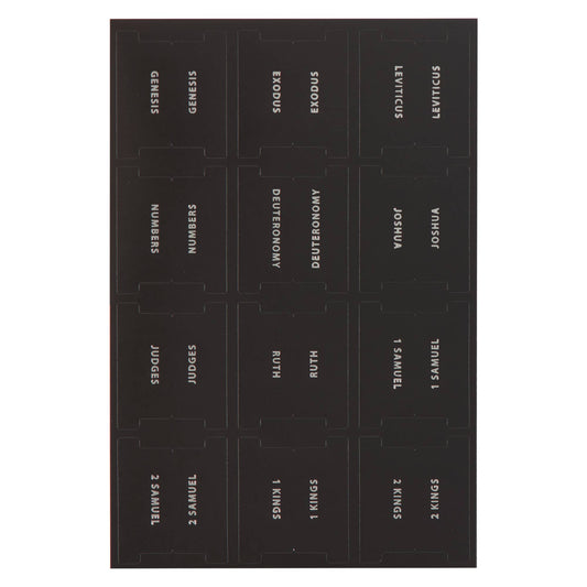 Bible Indexing Tabs Black w/Silver Foil