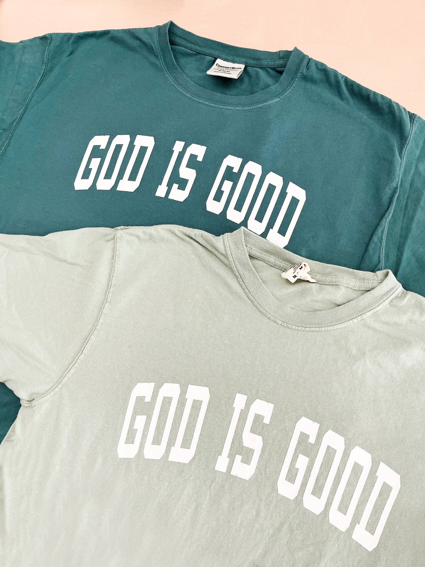 GOD IS GOOD Collegiate Graphic Tee- Ivory