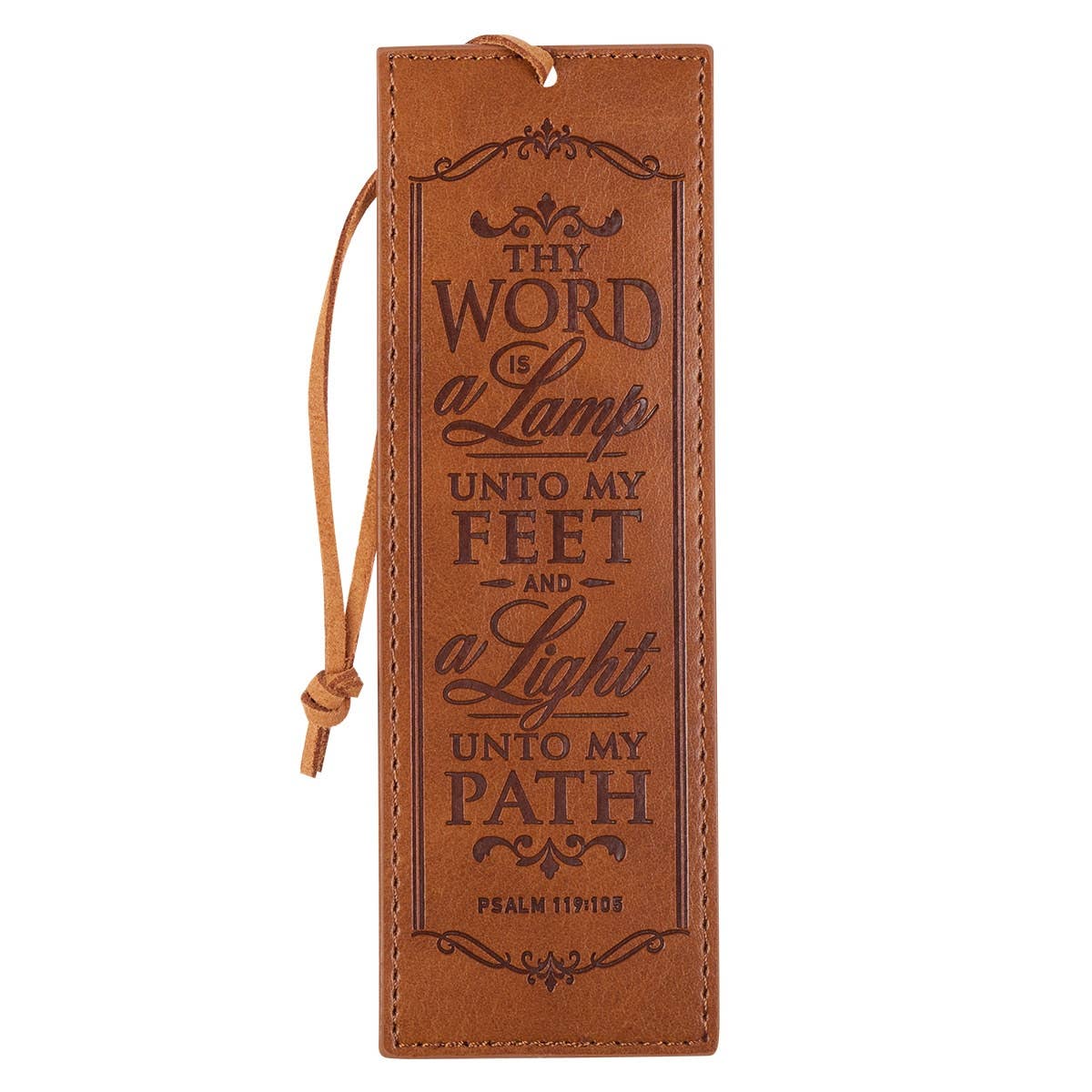 Bookmark Faux Leather Brown Thy Word is a Lamp Ps. 119:105