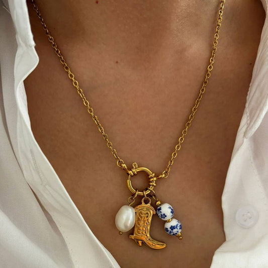 18K STAINLESS STEEL TARNISH FREE WESTERN NECKLACE | 40NK9515