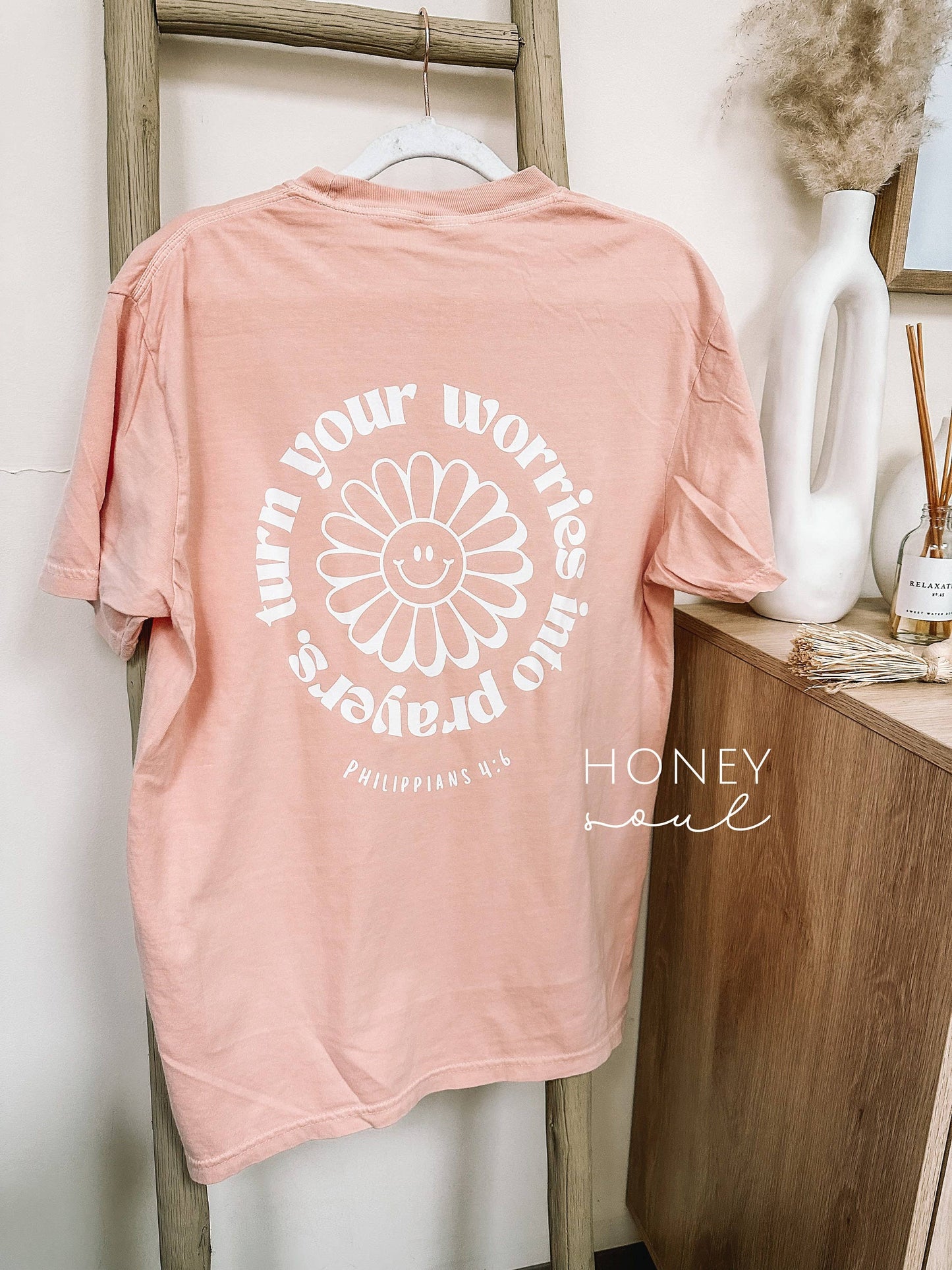 Turn Your Worries Into Prayers Graphic Summer Tee- Sage